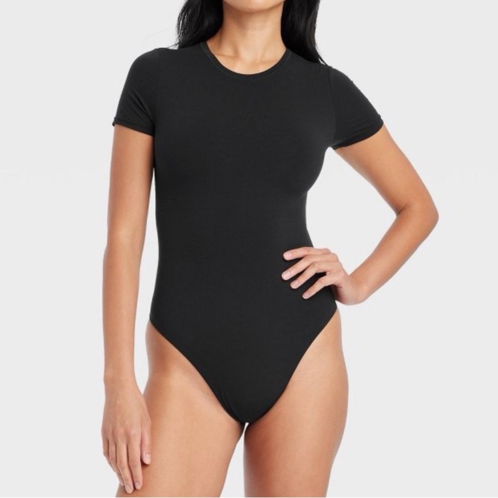 Auden Black Short Sleeve Bodysuit